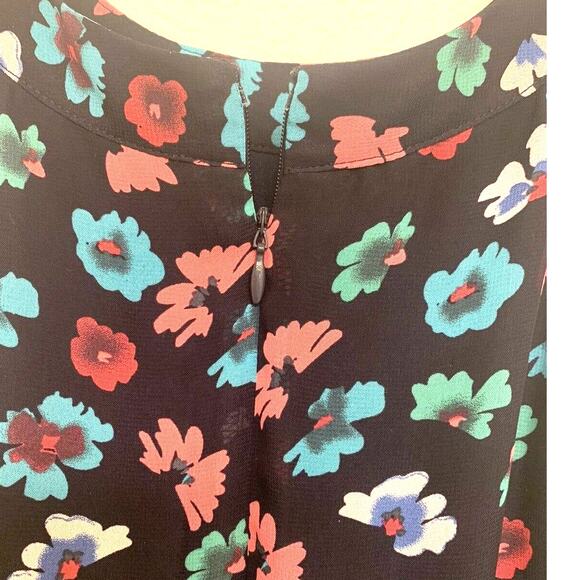 Betsey Johnson Dress 12 Black Aqua Sheer Swirl Floral Festival Whimsy Goth - Picture 5 of 6